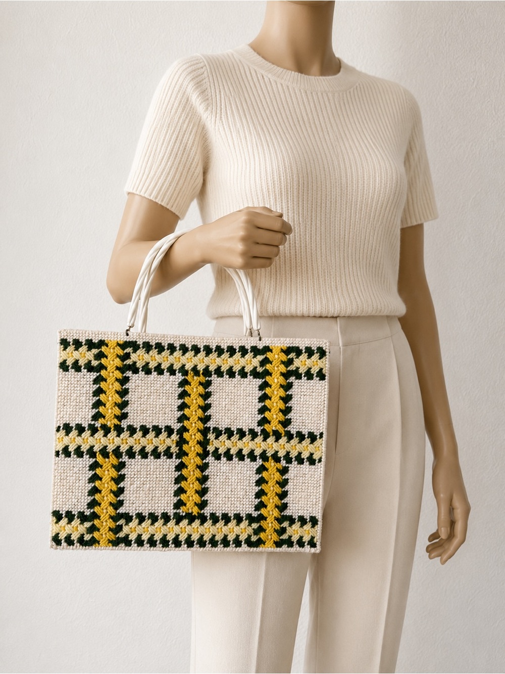 Vintage Handmade Needlepoint Handbag
